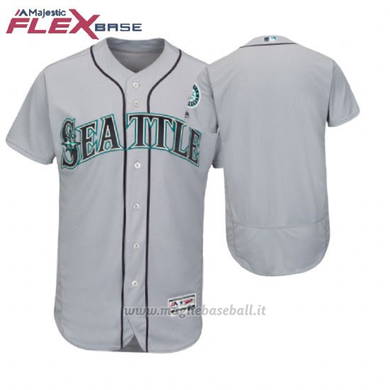 Maglia Baseball Uomo Seattle Mariners Grigio 2018 Dia de la Madre Flex Base